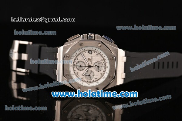 Audemars Piguet Royal Oak Offshore Chronograph Miyota OS10 Quartz Steel Case with White Dial and Stick Markers - Click Image to Close